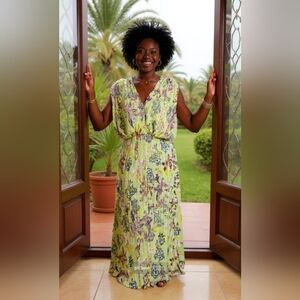 NWT! Cream Sleeveless Cowl Neck Sundress for Wedding Guest